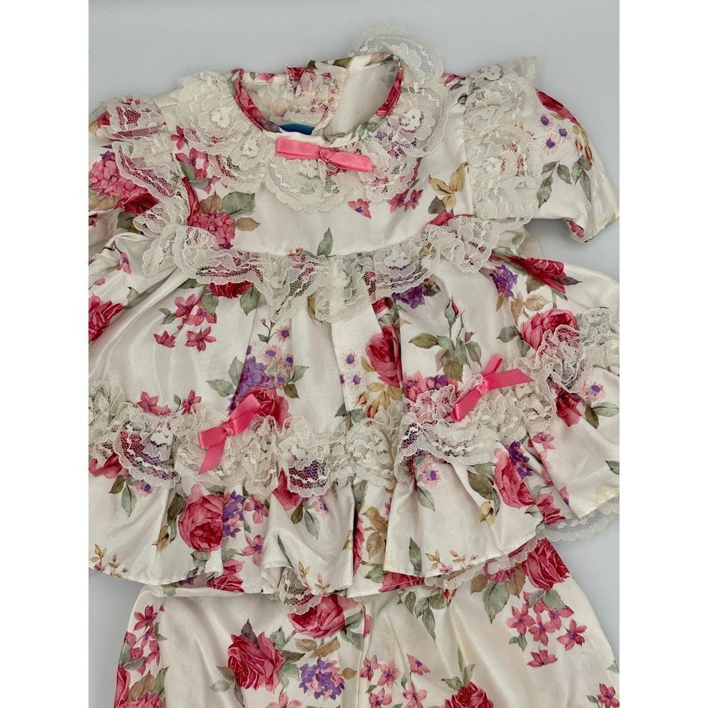 Vtg Martha's Miniatures We're Fussy Sz 0-3 Month Ruffle Dress with Bloomers